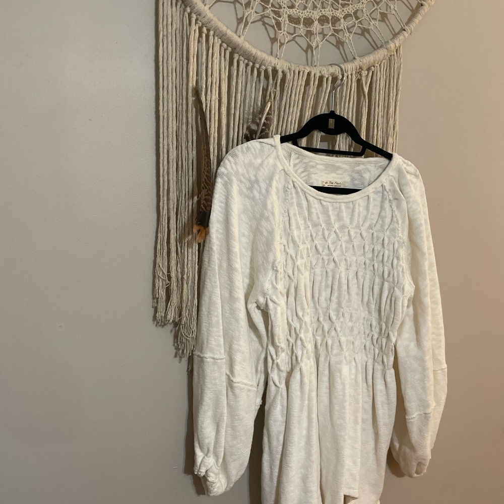 Free People Cream Mini Dress